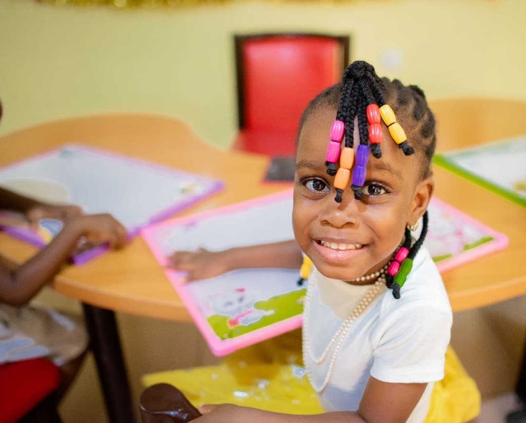 A child learning at Channel Christian School